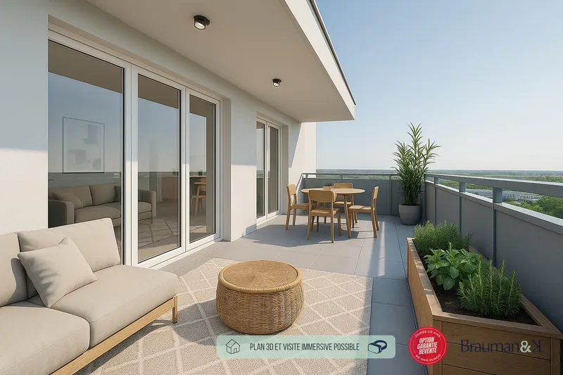 T2 neuf de 48 m² avec terrasse de 8 m² et 2 parkings - Photo 4