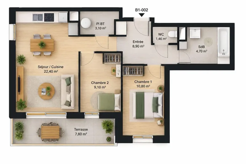 Vente Appartement 3 pièces - Photo 5