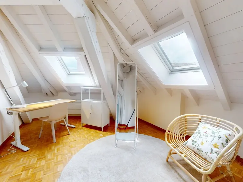 Charmant appartement meublé 1 chambre sous les toits avec poutres apparentes – Servette, Genève - Photo 5