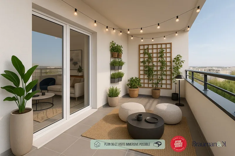 Appartement T2 de 45 m² avec terrasse de 8 m² et 2 parkings - Photo 4
