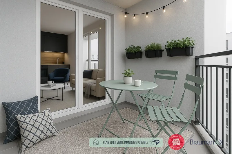 Studio neuf de 31 m² avec terrasse de 5 m² et parking - Photo 3