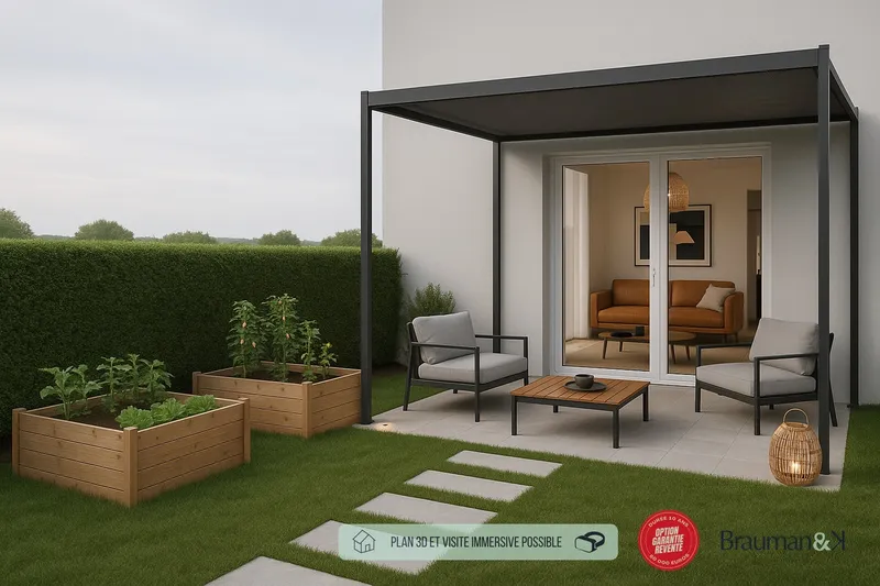2 pièces de 40 m² avec terrasse de 6 m² et jardin de 31 m² et parking - Photo 4