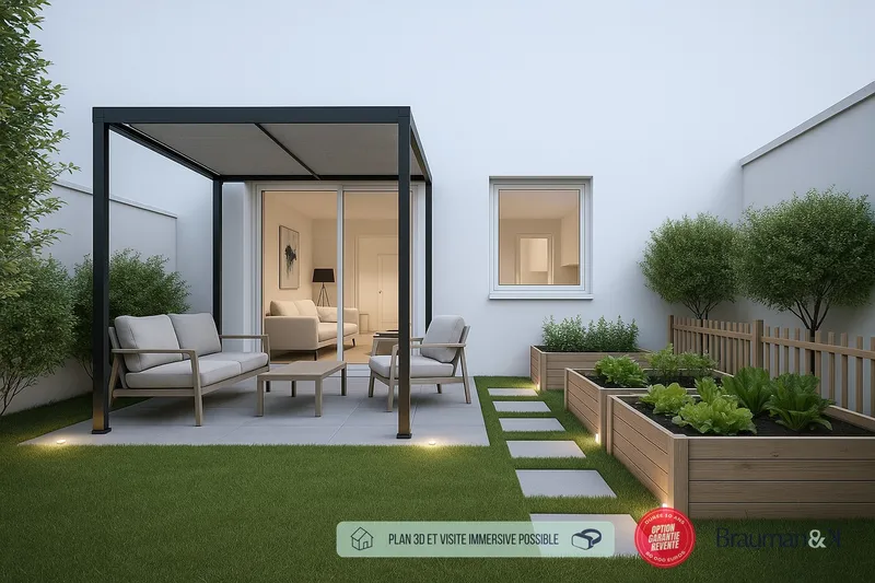 3 pièces de 63 m² avec terrasse de 6 m² et jardin de 91 m² et 2 parkings - Photo 5