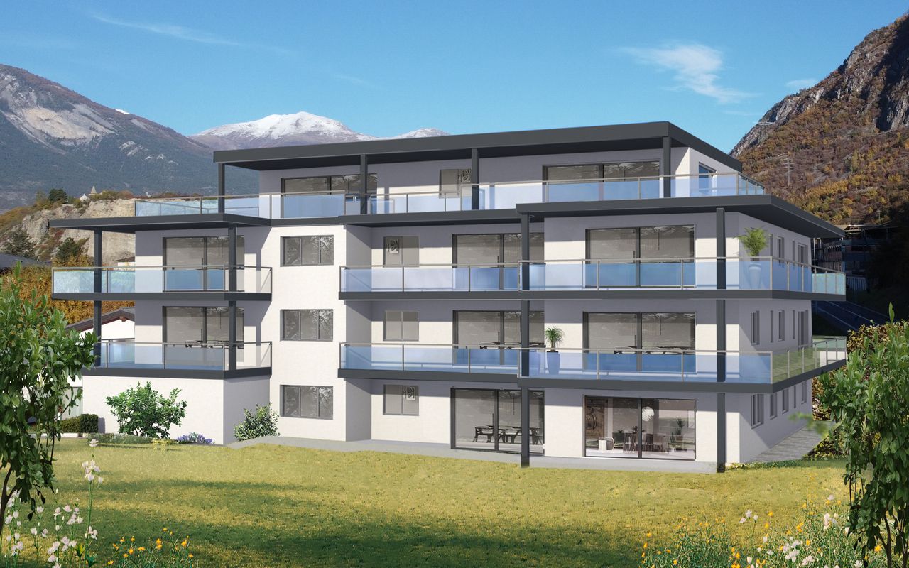 A VENDRE APPARTEMENT 3.5 PCES AVEC PELOUSE A CHIPPIS