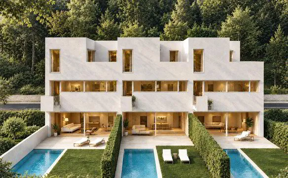 Casa contigua in costruzione con piscina a Villa Luganese - Photo 5