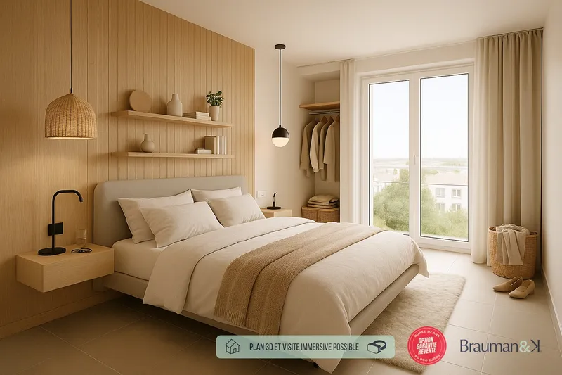 3 pièces de 57 m² avec terrasse de 8 m² et jardin de 12 m² et parking - Photo 2