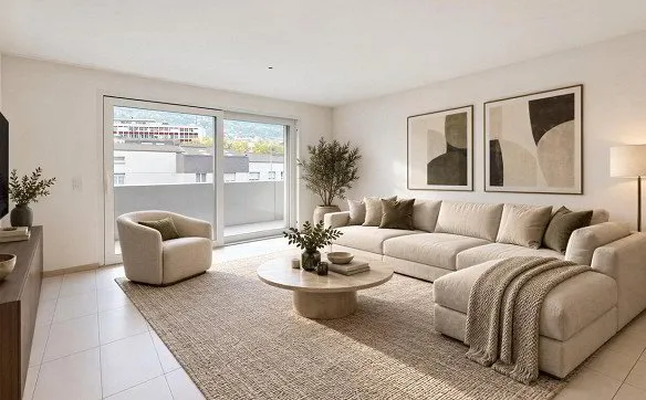 Sion : appartement de 3,5 pièces lumineux avec grand balcon - Photo 3