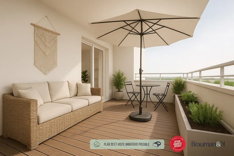 T3 neuf de 66 m² avec terrasse de 7 m² et 2 parkings - Photo 5