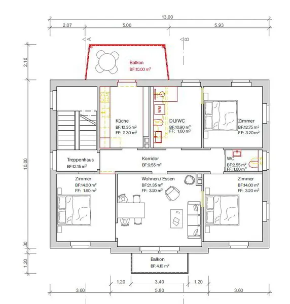 Erstbezug nach Kernsanierung: Noch 3 Moderne 4.5-Zimmer-Wohnungen mit Balkon zur Verfügung - Photo 2