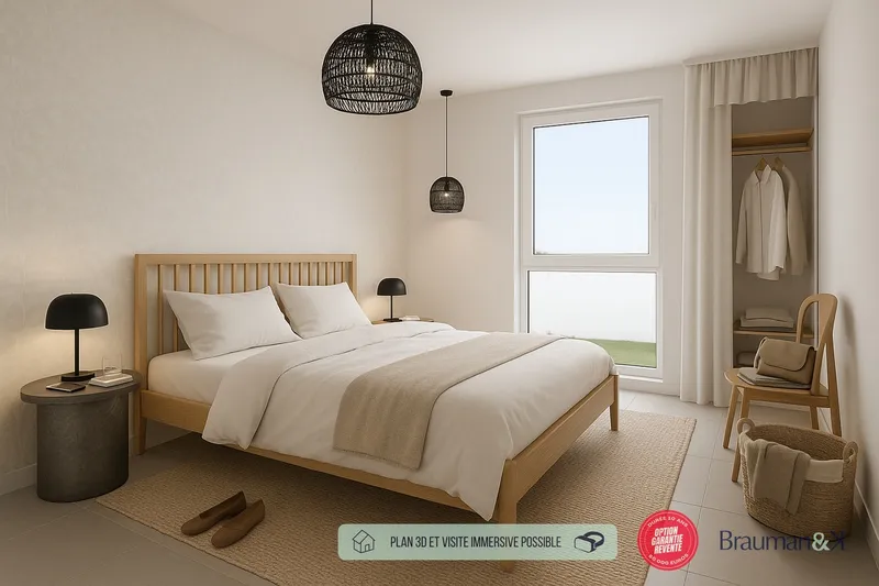 3 pièces de 63 m² avec terrasse de 6 m² et jardin de 91 m² et 2 parkings - Photo 3
