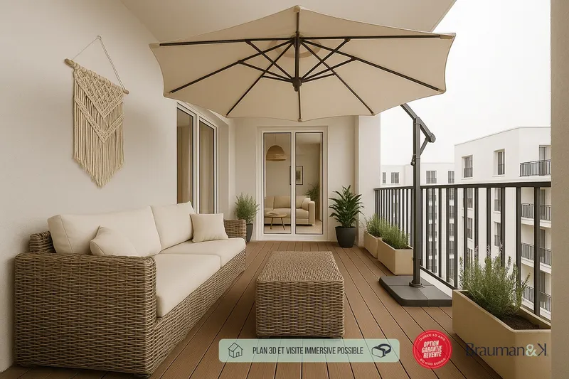 3 pièces de 61 m² avec terrasse de 7 m² et parking - Photo 5