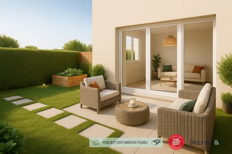 3 pièces de 60 m² avec terrasse de 10 m² et jardin de 45 m² - Photo 5