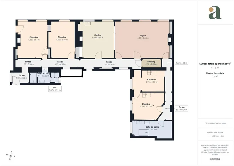 Superbe appartement familial de 176 m², lumineux et traversant, cœur de Saint-Étienne – 4 chambres, parking, cave - Photo 5