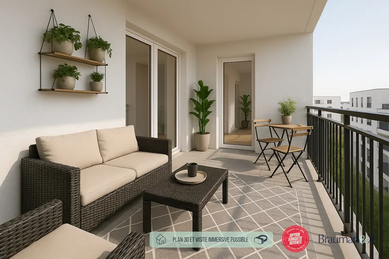 T3 neuf de 62 m² avec terrasse de 4 m² et parking - Photo 5