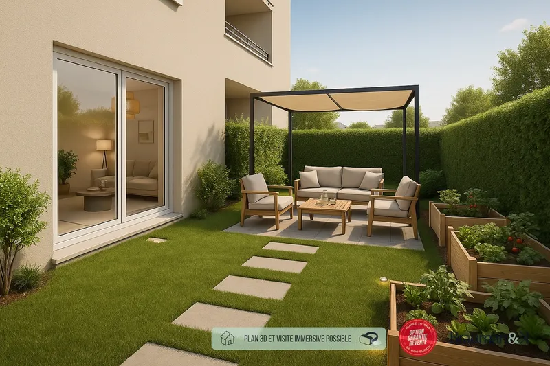 T3 neuf de 62 m² avec terrasse de 6 m² et jardin de 36 m² et parking - Photo 5