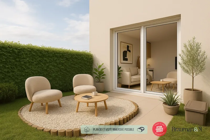 Appartement T2 de 51 m² avec jardin de 9 m² et 2 parkings - Photo 4