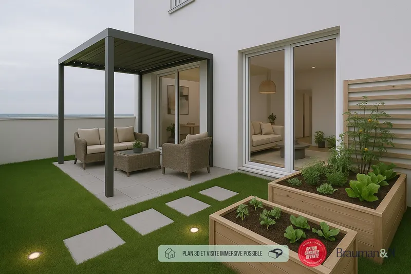 3 pièces de 66 m² avec terrasse de 8 m² et jardin de 95 m² et parking - Photo 5