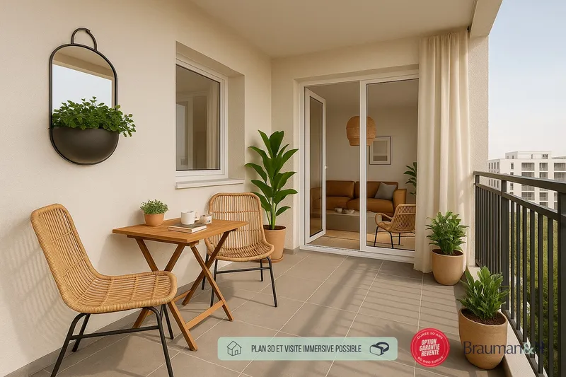 3 pièces de 56 m² avec terrasse de 5 m² et parking - Photo 5