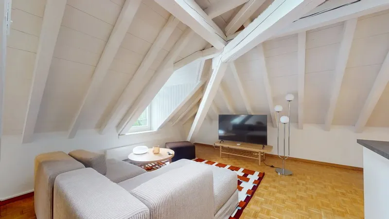 Charmant appartement meublé 1 chambre sous les toits avec poutres apparentes – Servette, Genève - Photo 3