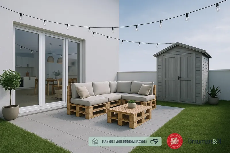 Appartement T2 de 39 m² avec terrasse de 12 m² et jardin de 43 m² - Photo 4