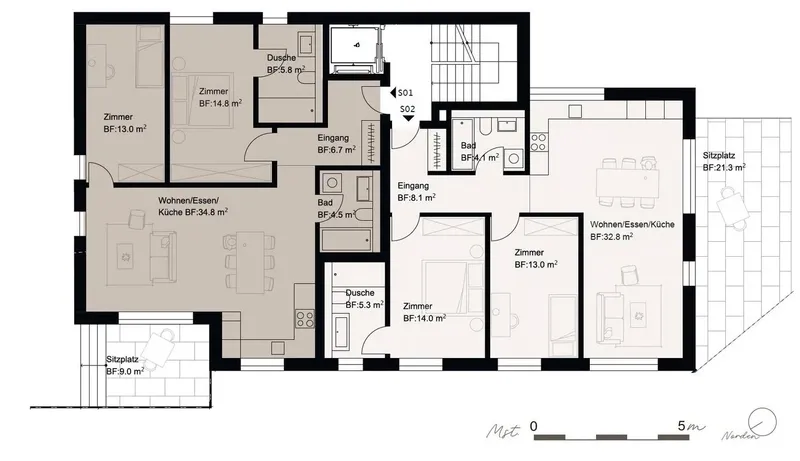 NEUBAU - durchdachte 3.5-Zimmerwohnung mit Sitzplatz - Photo 4