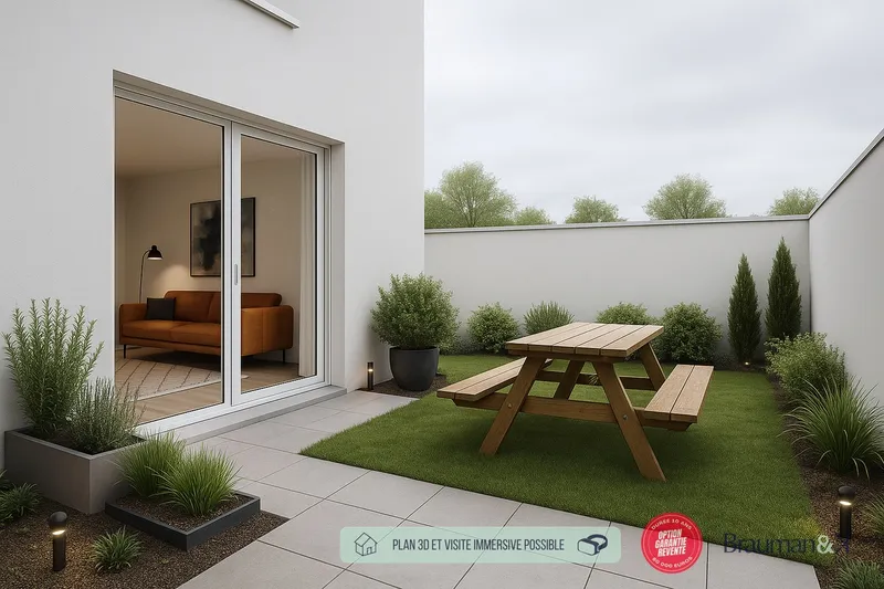 3 pièces de 66 m² avec terrasse de 25 m² et jardin de 53 m² et parking - Photo 5