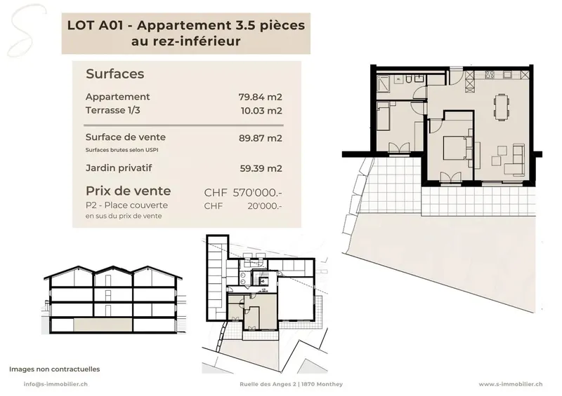 Nouvelle construction à Chamoson - Lot A01 - 3.5 pièces au rez-de-chaussée - Photo 2