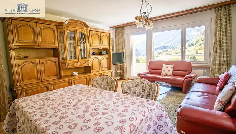 Charmante 3-Zimmer-Ferienwohnung mit Panoramablick in Leukerbad - Photo 4