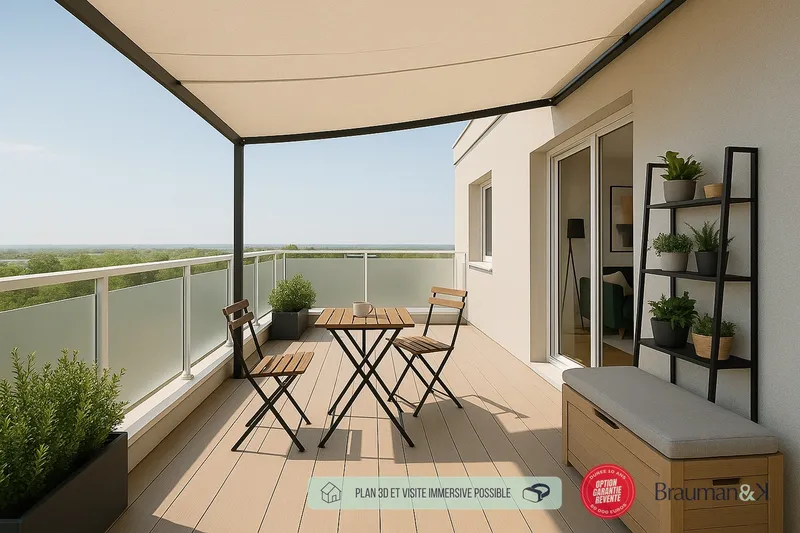 3 pièces de 64 m² avec terrasse de 11 m² et parking - Photo 5