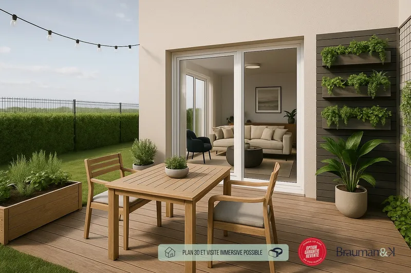 2 pièces de 42 m² avec terrasse de 6 m² et jardin de 45 m² et parking - Photo 4