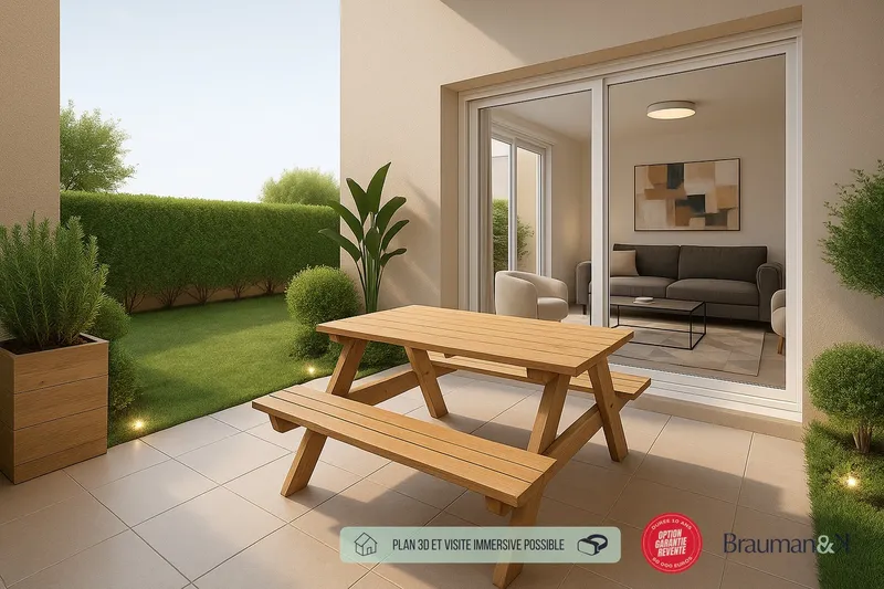 T2 neuf de 37 m² avec terrasse de 9 m² et jardin de 18 m² - Photo 4