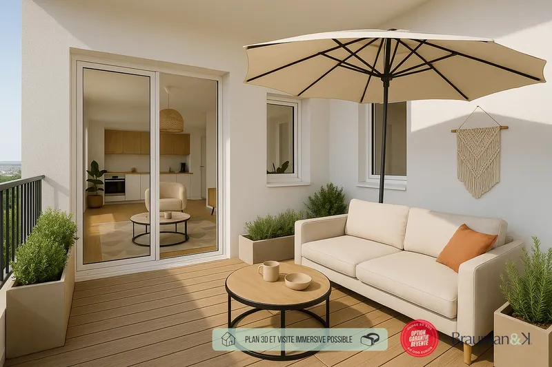 Studio neuf de 32 m² avec terrasse de 15 m² - Photo 3