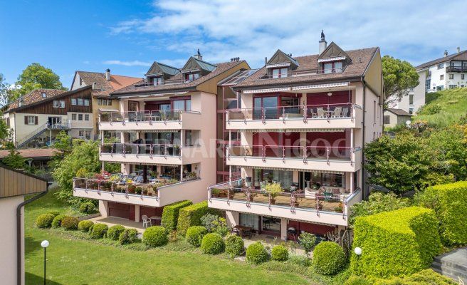 Appartement 3,5 pièces avec spacieuse terrasse- Vue imprenable sur le lac et les Alpes – Quartier paisible et préservé